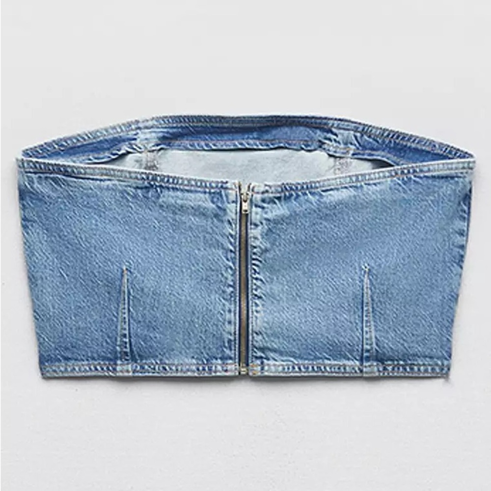 Blue Denim Crop Top‎ - Picture 5 of 17